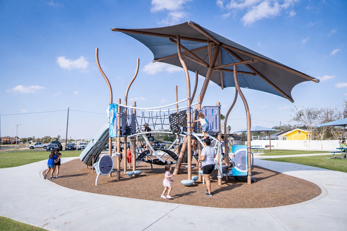 Shaded playground at Pacific Trails